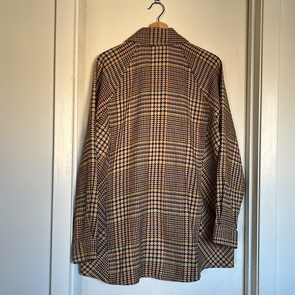 Cabi Yorkshire Shacket Women's Large Brown Houndstooth Plaid Sherlock Jacket - Picture 2 of 9